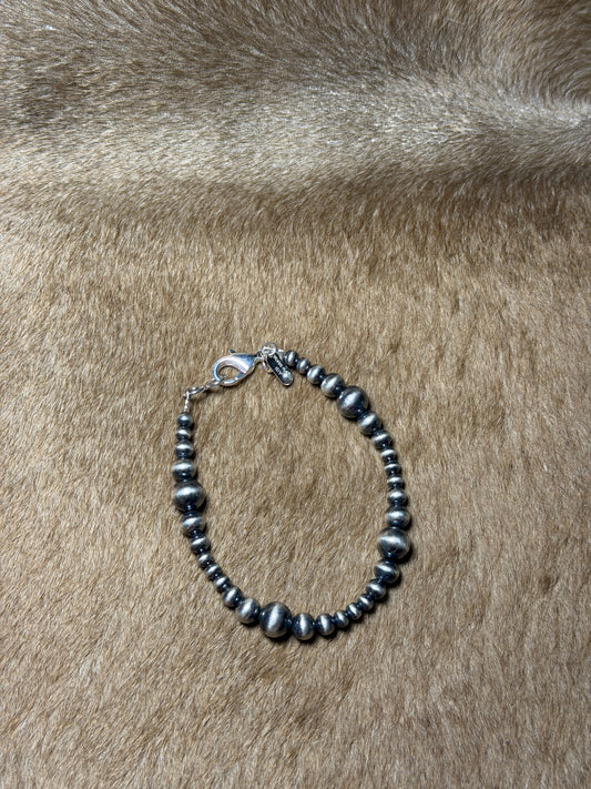 7.5" 4-8mm Silver Plated Pearls