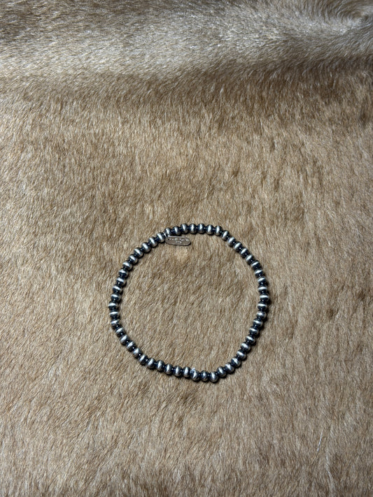 4mm Silver Plated Stretchy Pearls