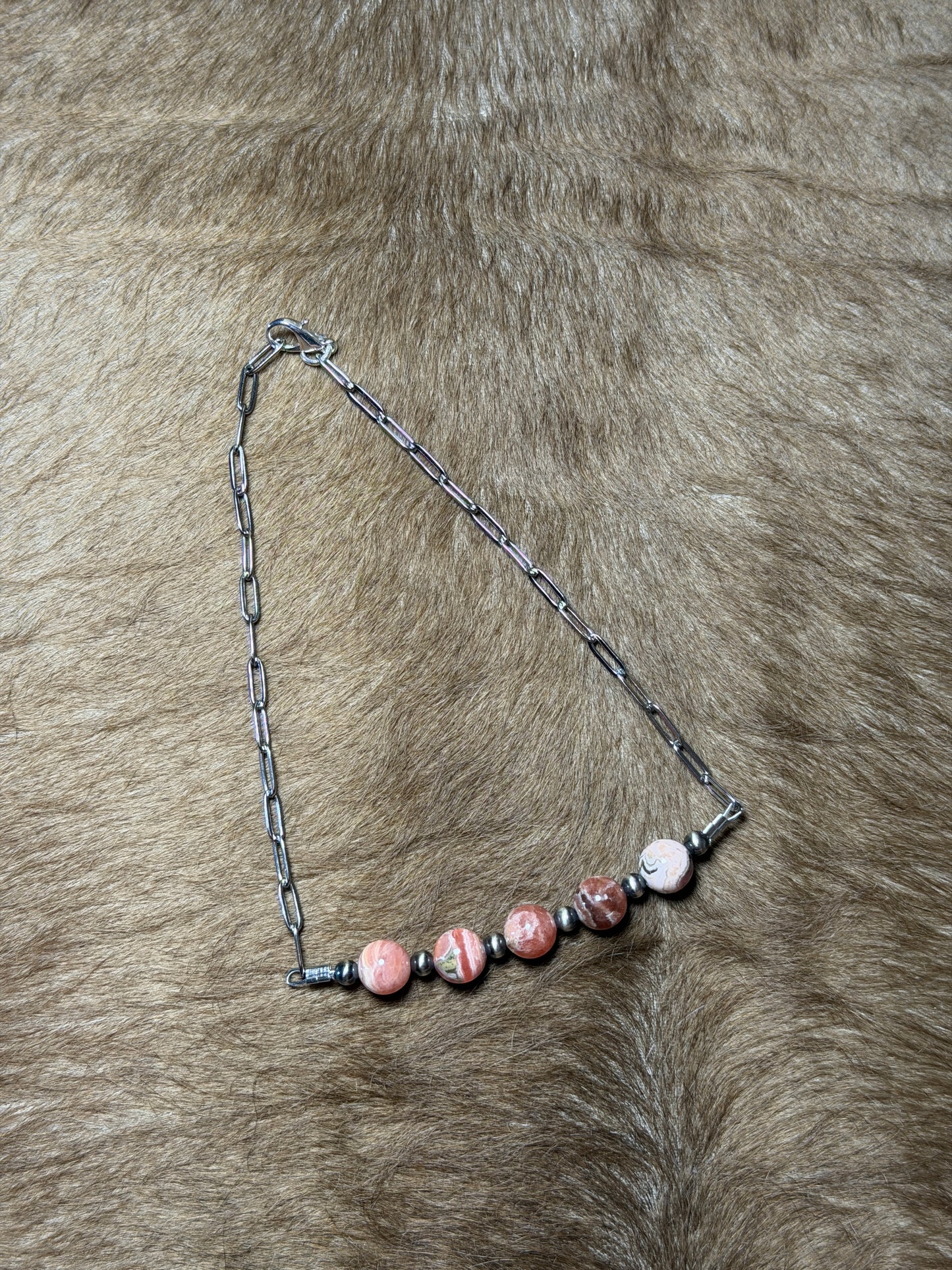 12" Rhodochrosite Anklet