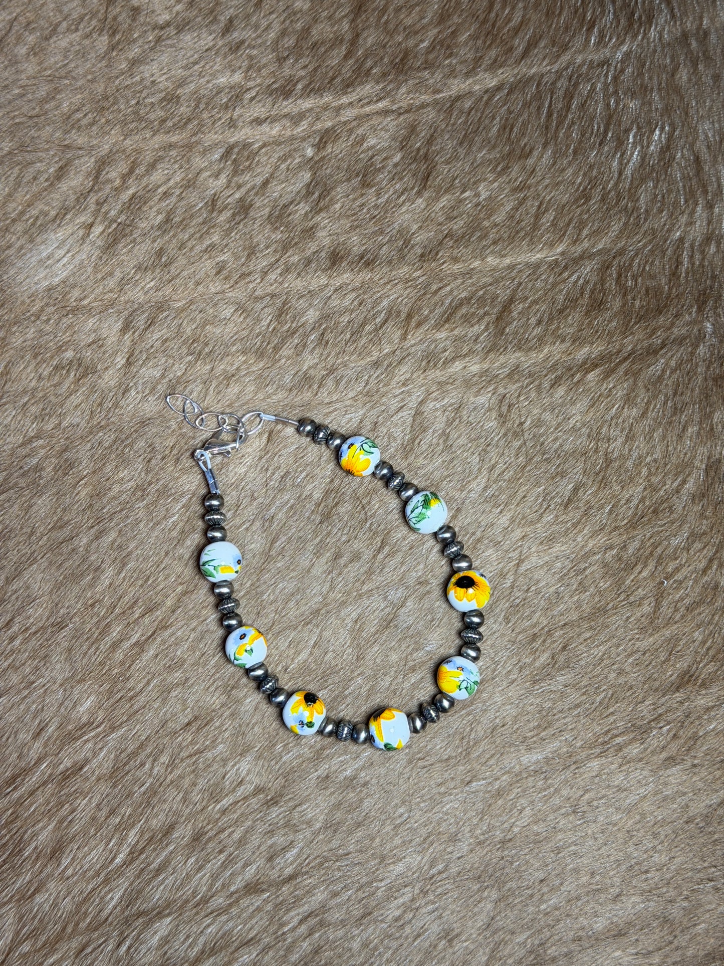 6.5" Sunflower Floral Beads
