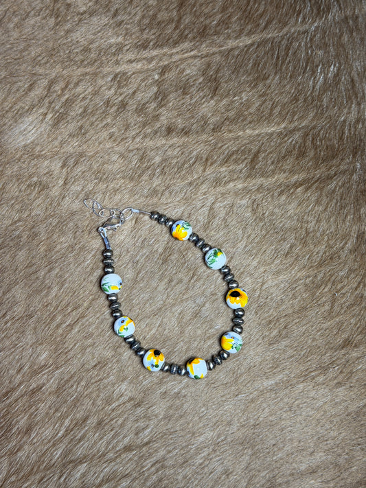 6.5" Sunflower Floral Beads