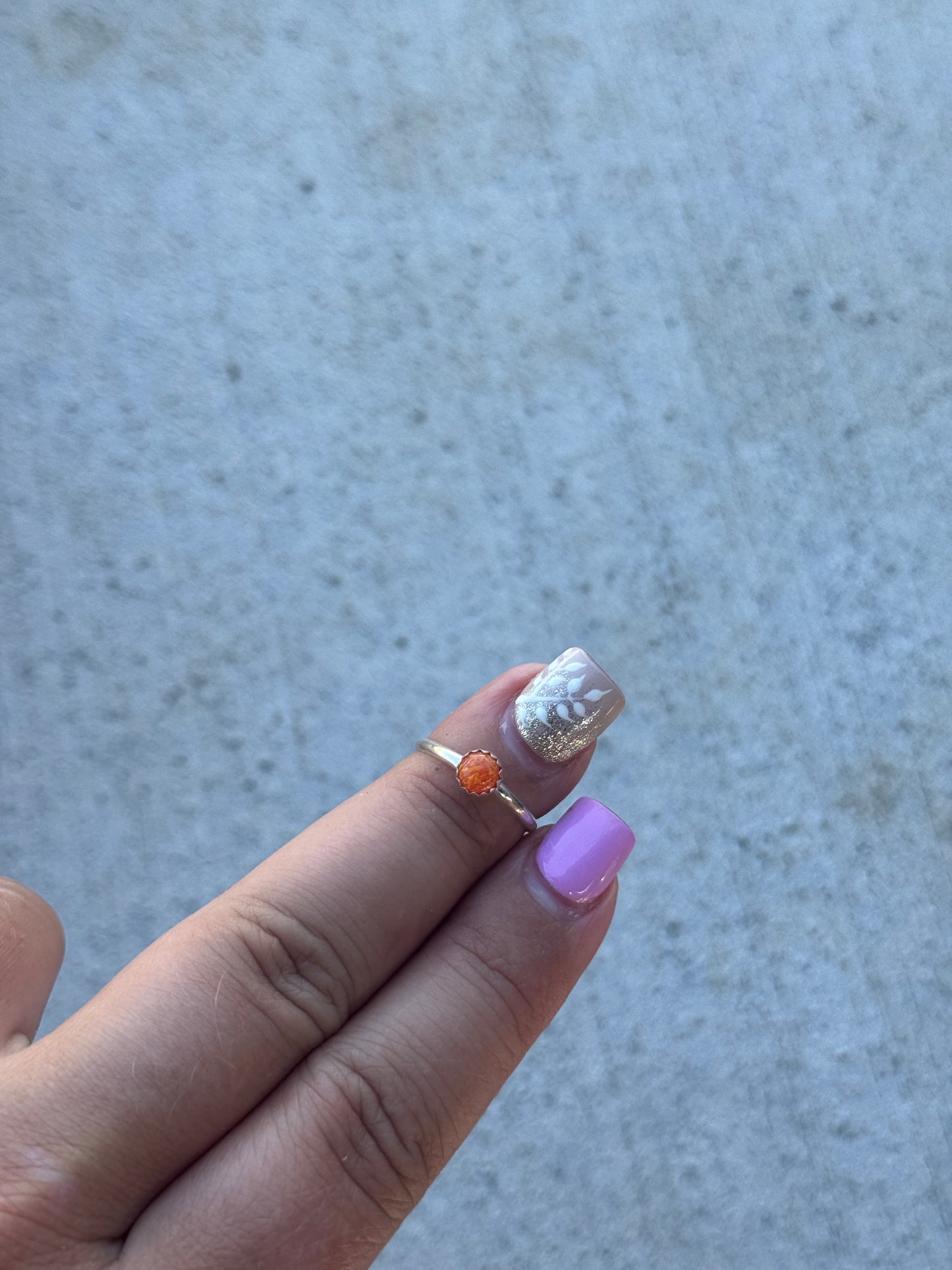sz 6 Orange Opal Ring