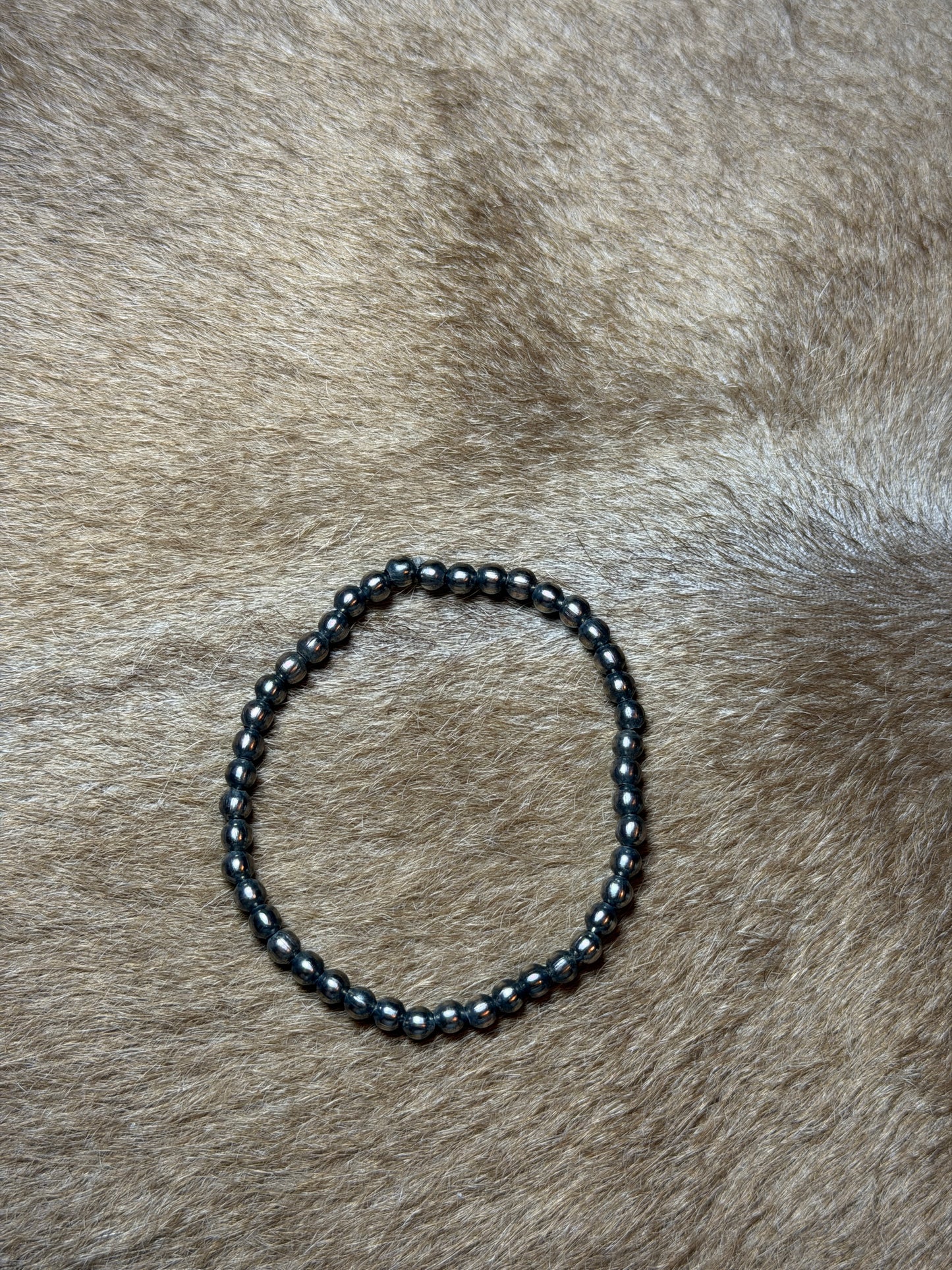 5mm German Silver Stretchy Bracelet
