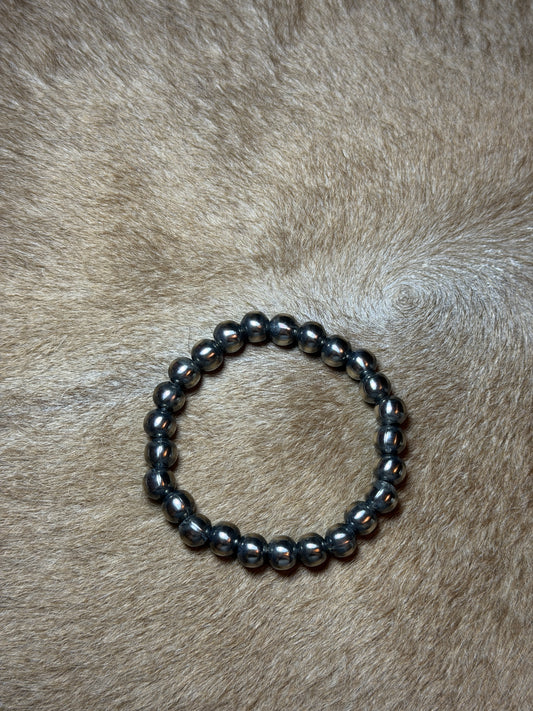 8mm German Silver Stretchy