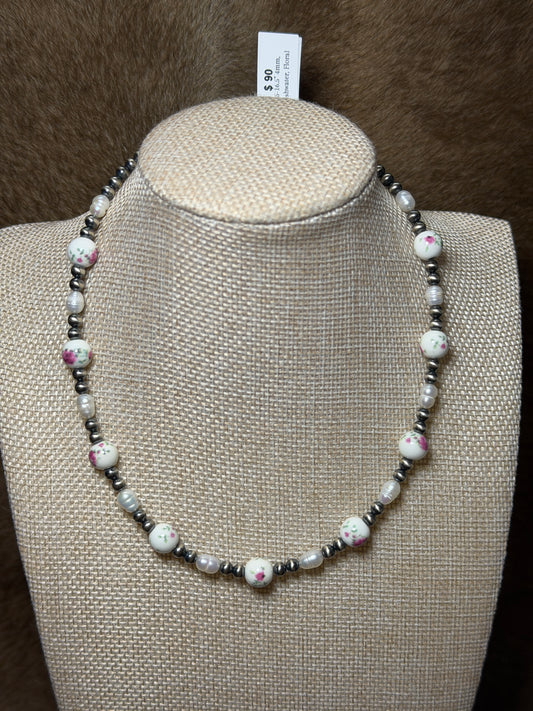 15-16.5" Pearl, Freshwater & Floral