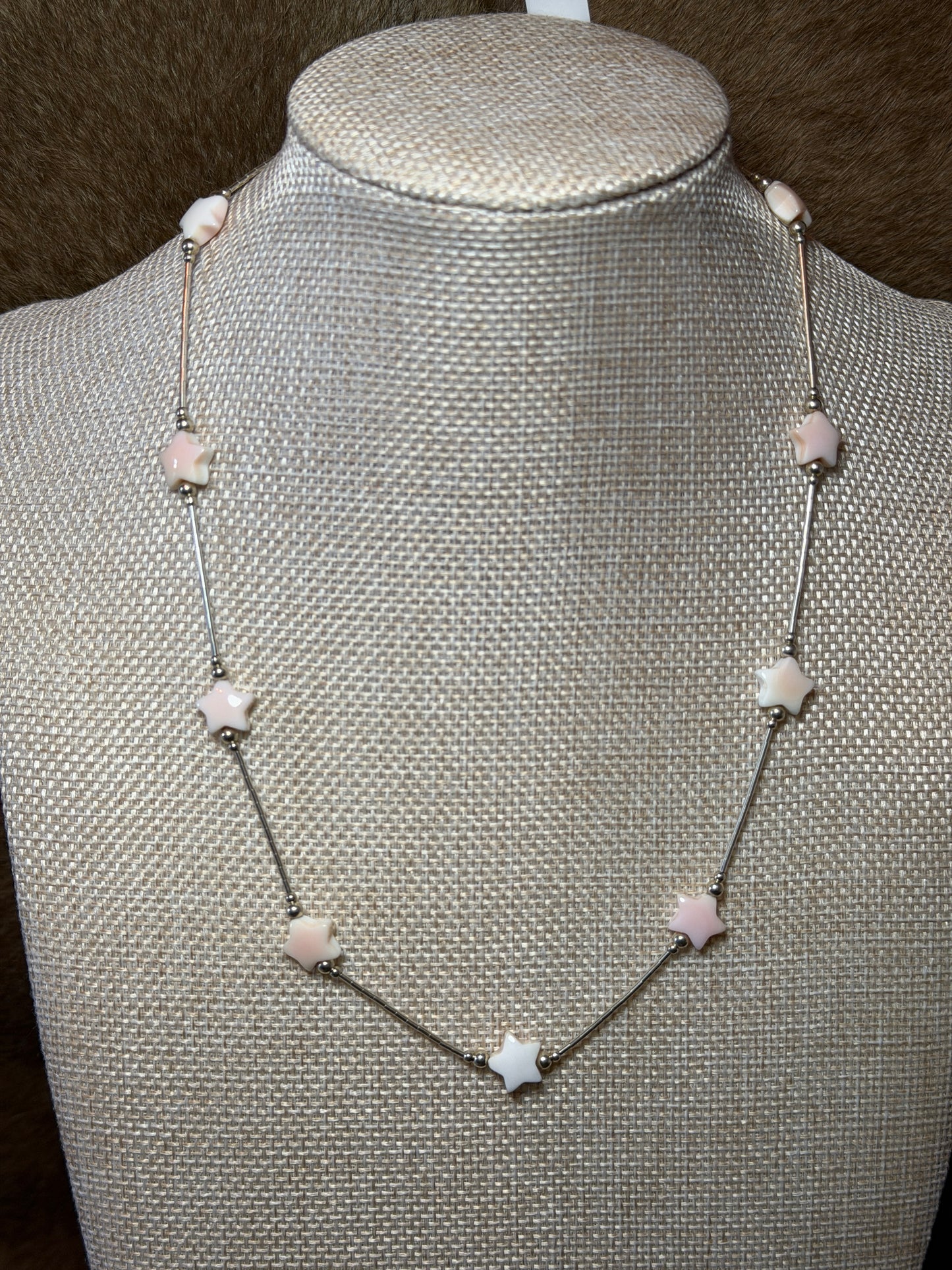 17" Liquid Silver & Pink Conch Star