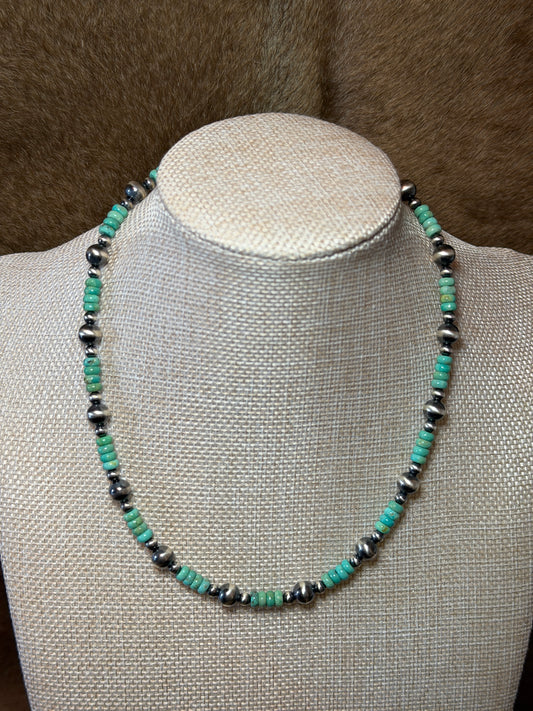 16-17.5"Pearl & Baja Turquoise
