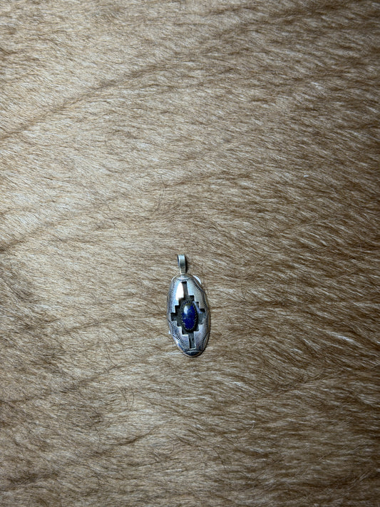 Blue Lapis Shadowbox Pendant