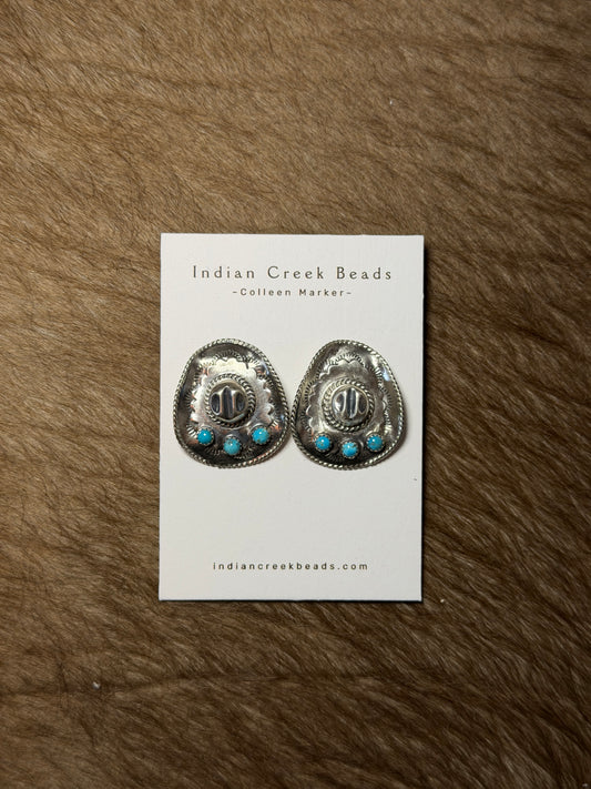 Turquoise Cowboy Hat Earrings
