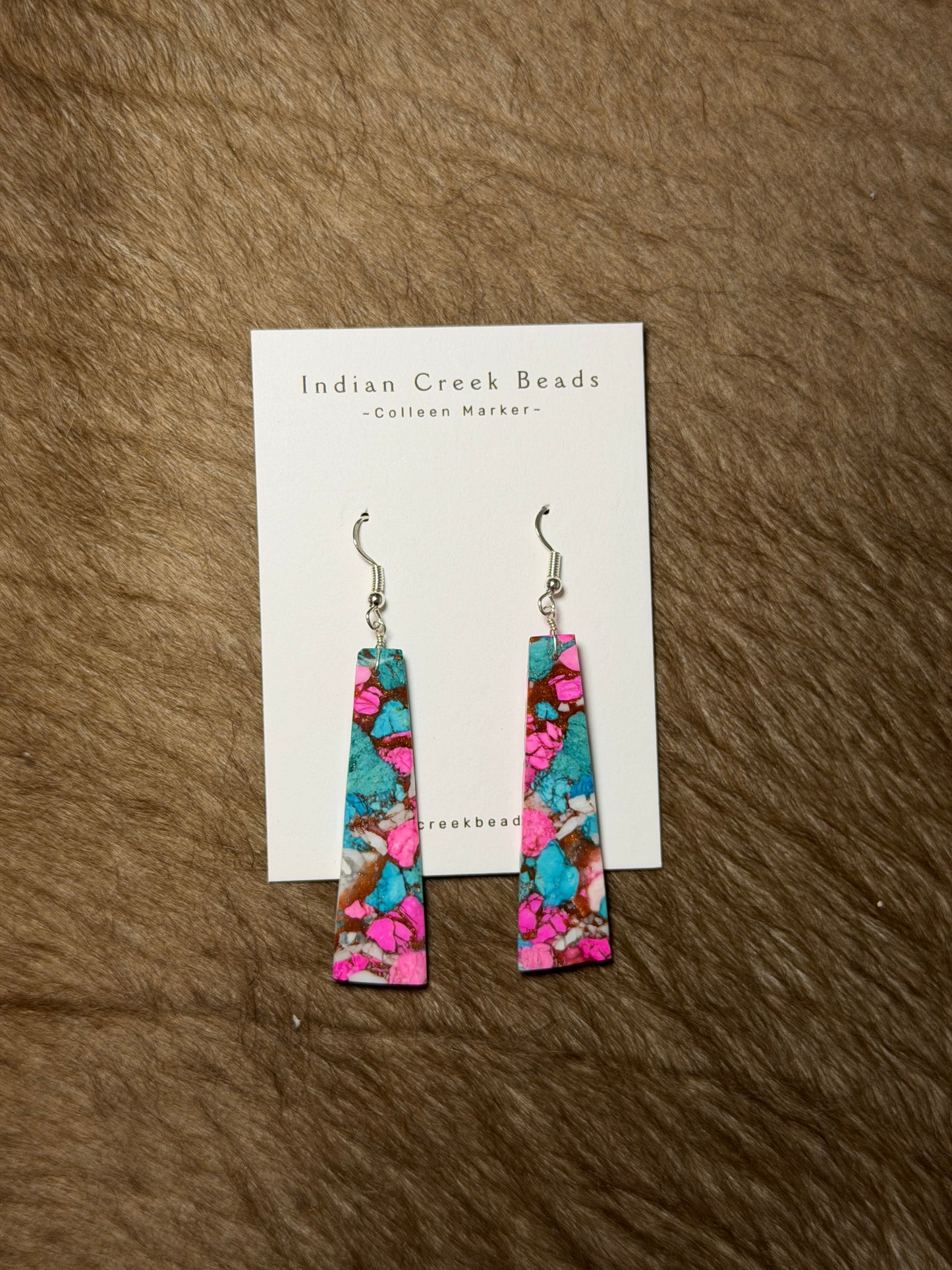 Cotton Candy Dahlia Slab Earrings