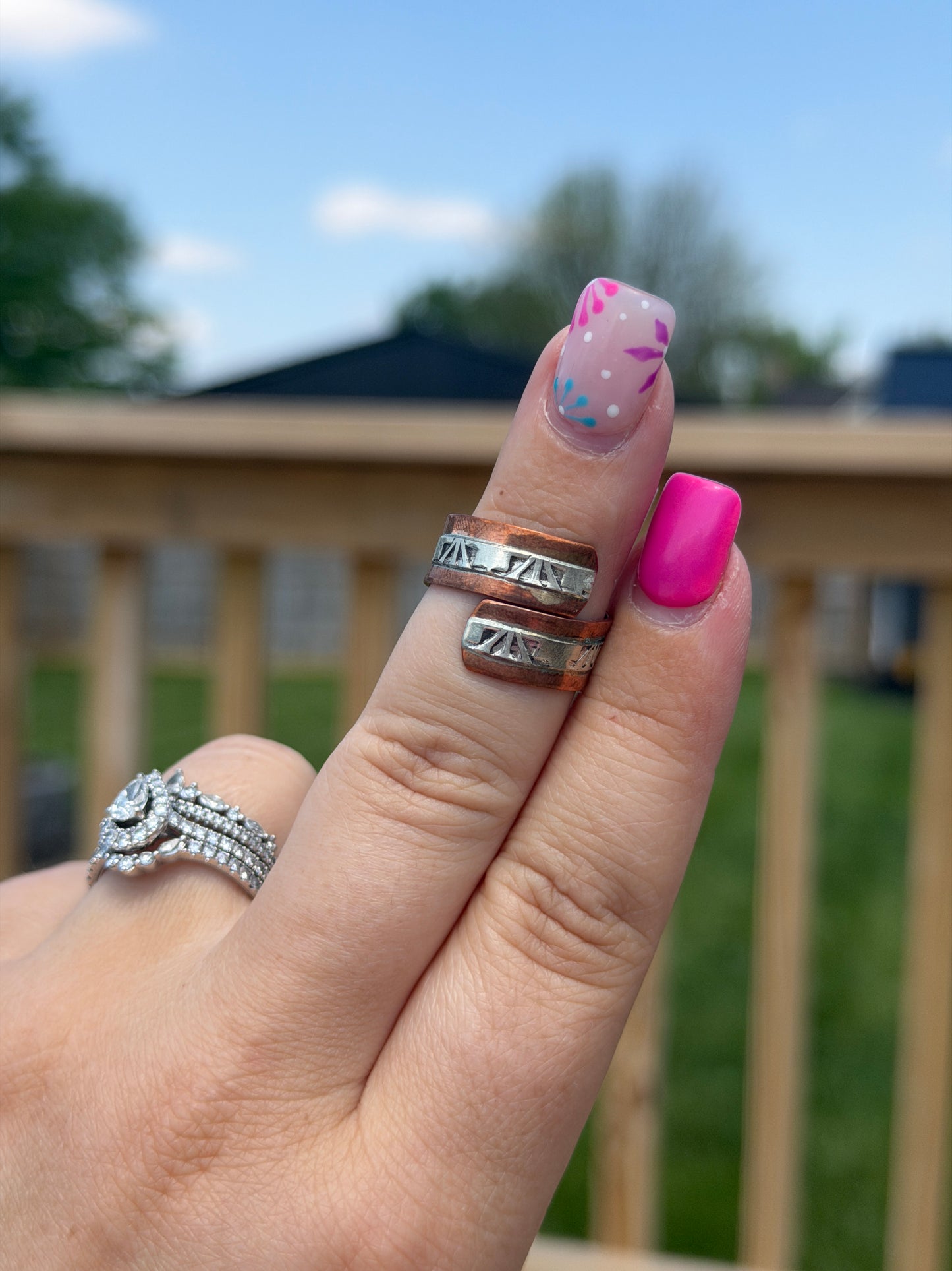 Copper & Silver Adjustable Ring