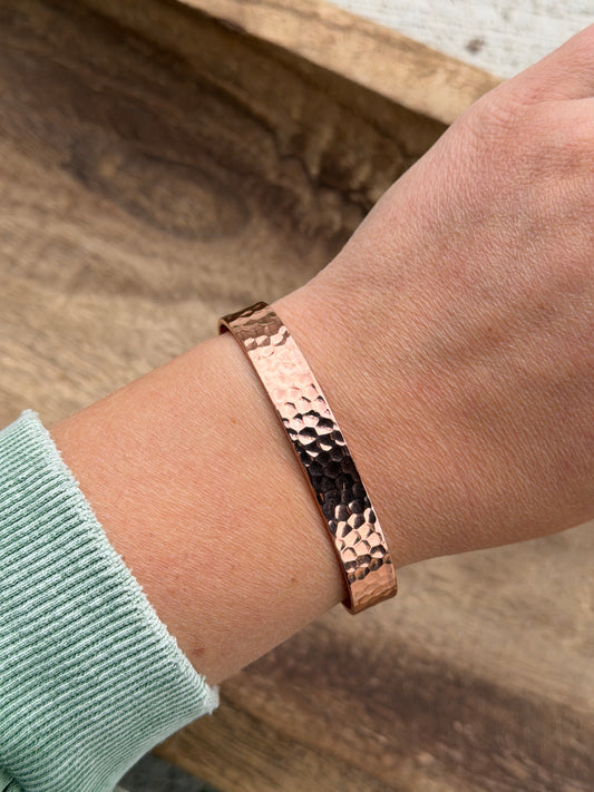 Copper Hammered Detail Cuff