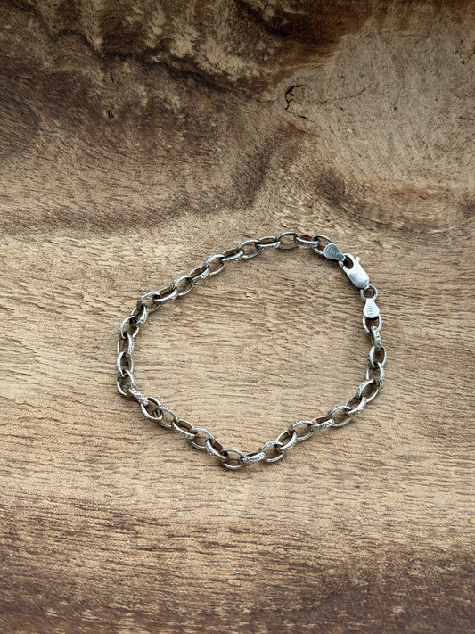 8" Sterling Patterned Link Bracelet