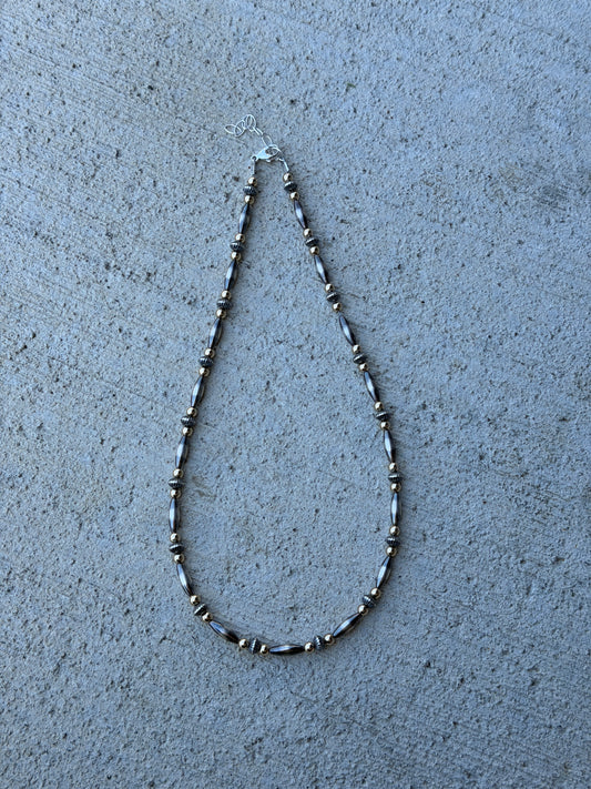 17-18.5" Sterling Pearl & Gold
