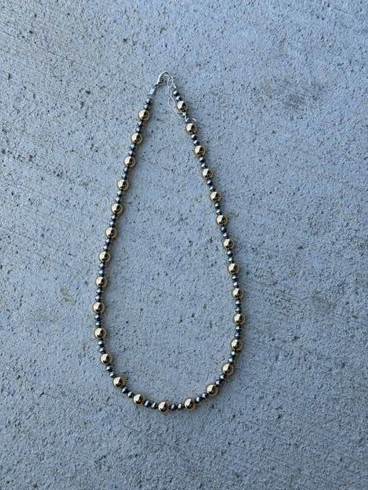 17-18.5" Sterling Pearl & Gold