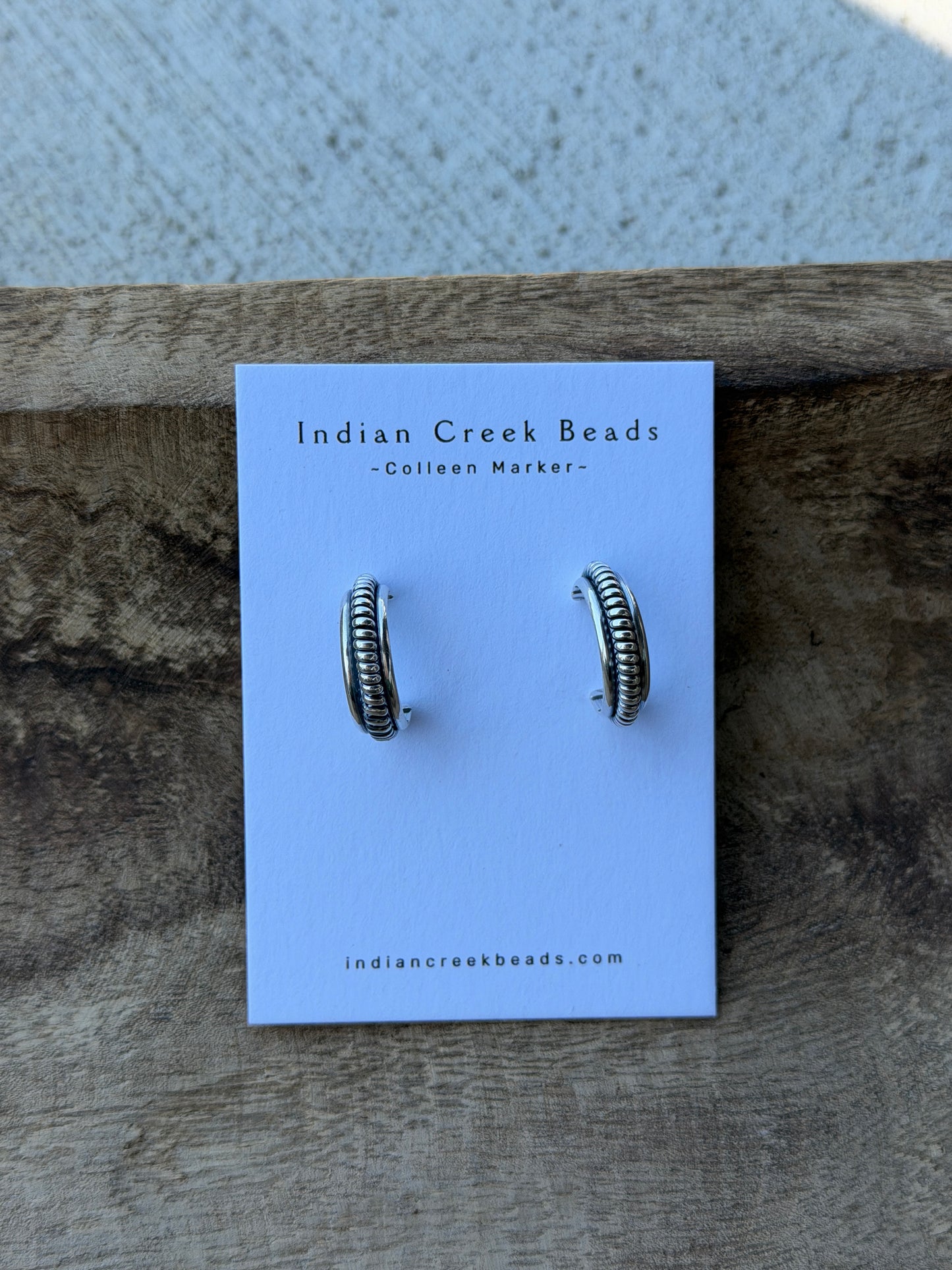Large Sterling Weave Hoop Earrings