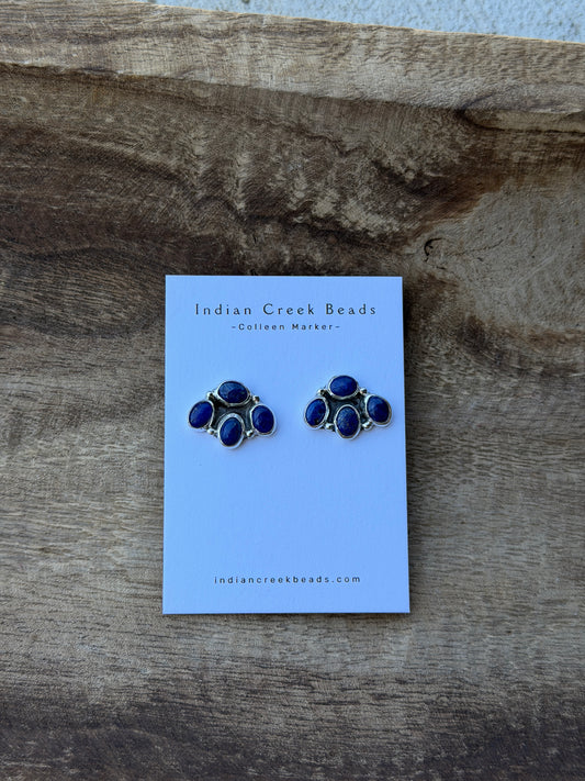 Blue Lapis Cluster Earrings