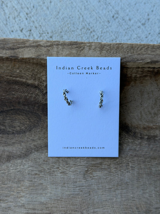Sterling Braided Hoop Earrings