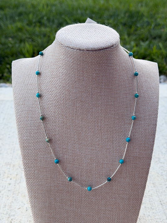 17" Liquid Silver & Turquoise