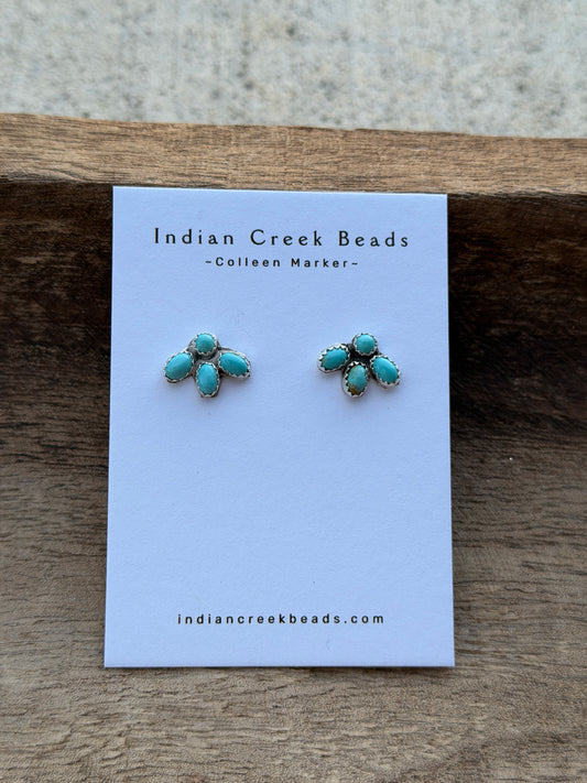 Turquoise Mini Cluster Earrings