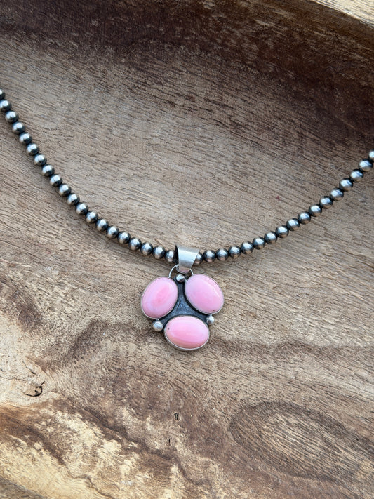 Pink Conch Cluster Pendant