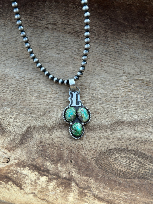 "L" initial Turquoise Pendant