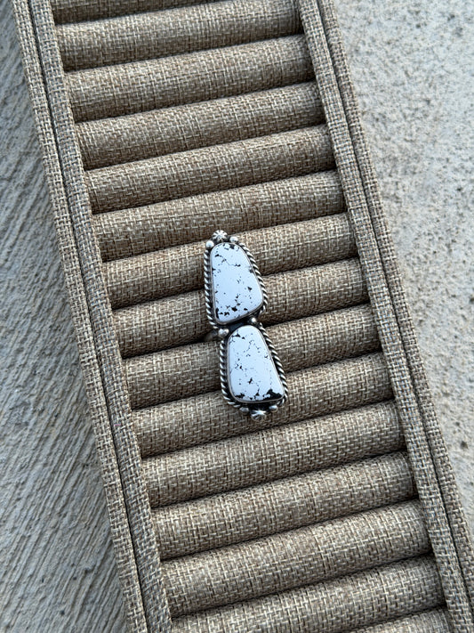 White Buffalo Statement Adjustable Ring