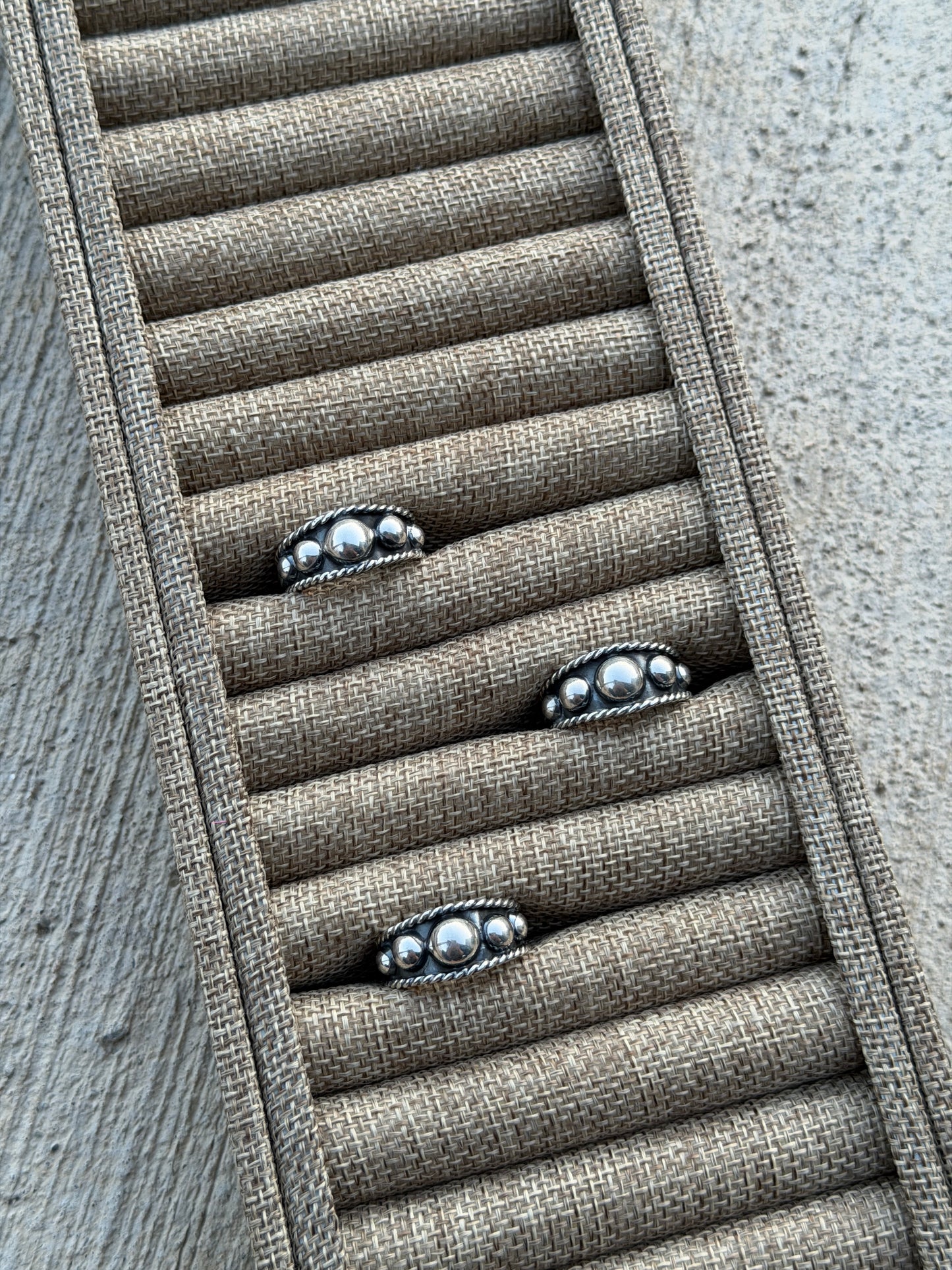 Graduated Sterling Ball Ring