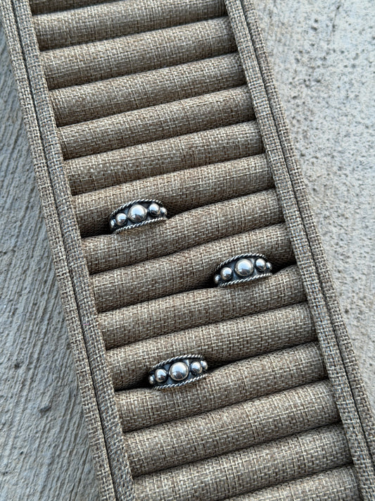 Graduated Sterling Ball Ring