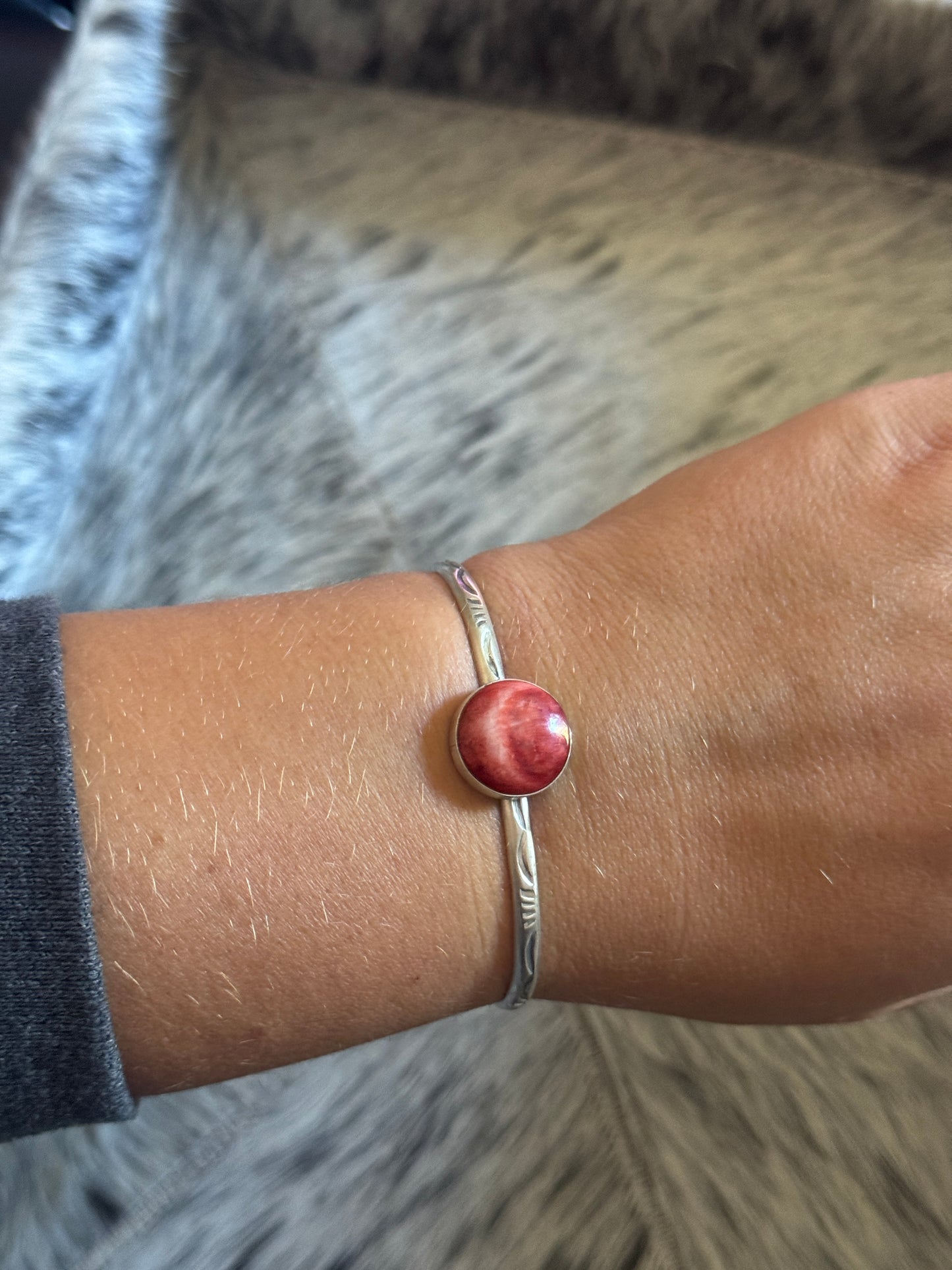 Red Spiny Stacker Cuff