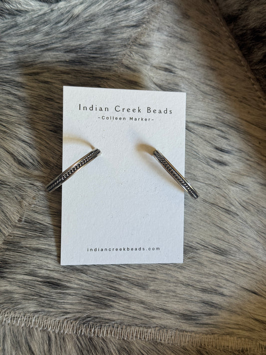 Sterling Silver Rope Hoops