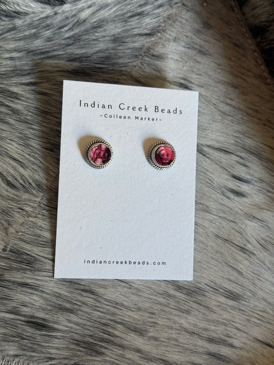Rose Dahlia Flower Studs
