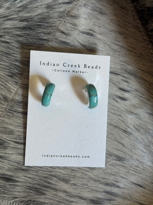 Turquoise Inlay Hoops