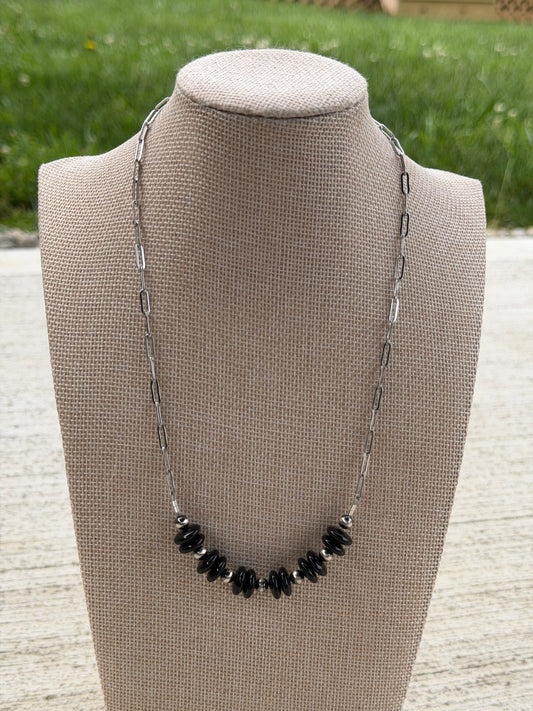 18" Black Onyx Rondelle BN