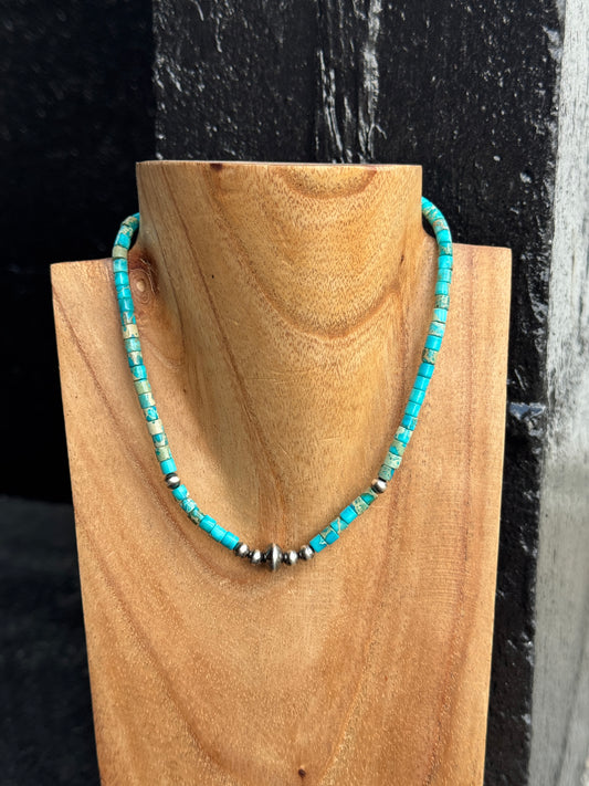 14" Sea Sediment Jasper & Sterling Pearl