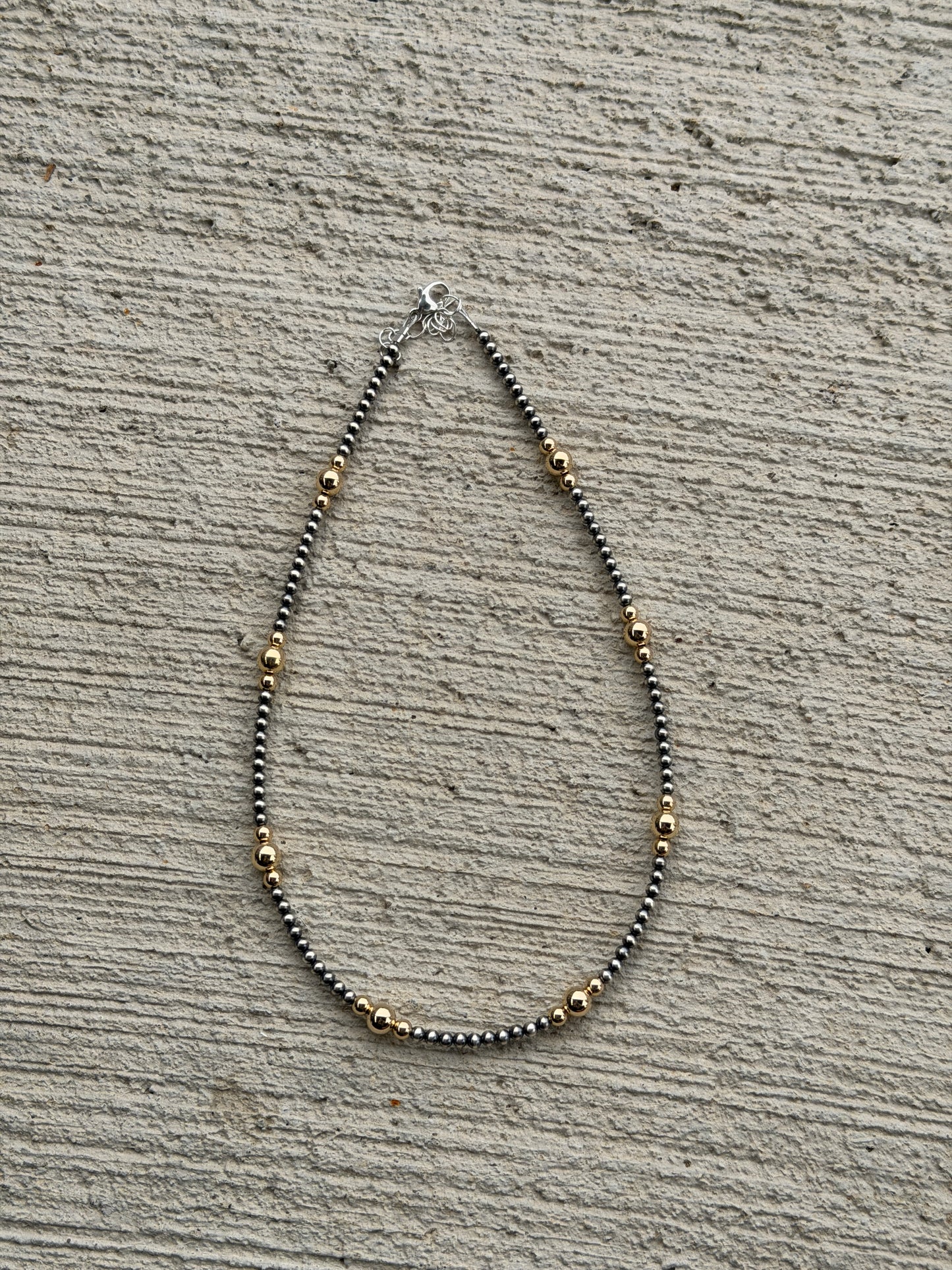 15-16.5" Pearl & Gold Filled Beads
