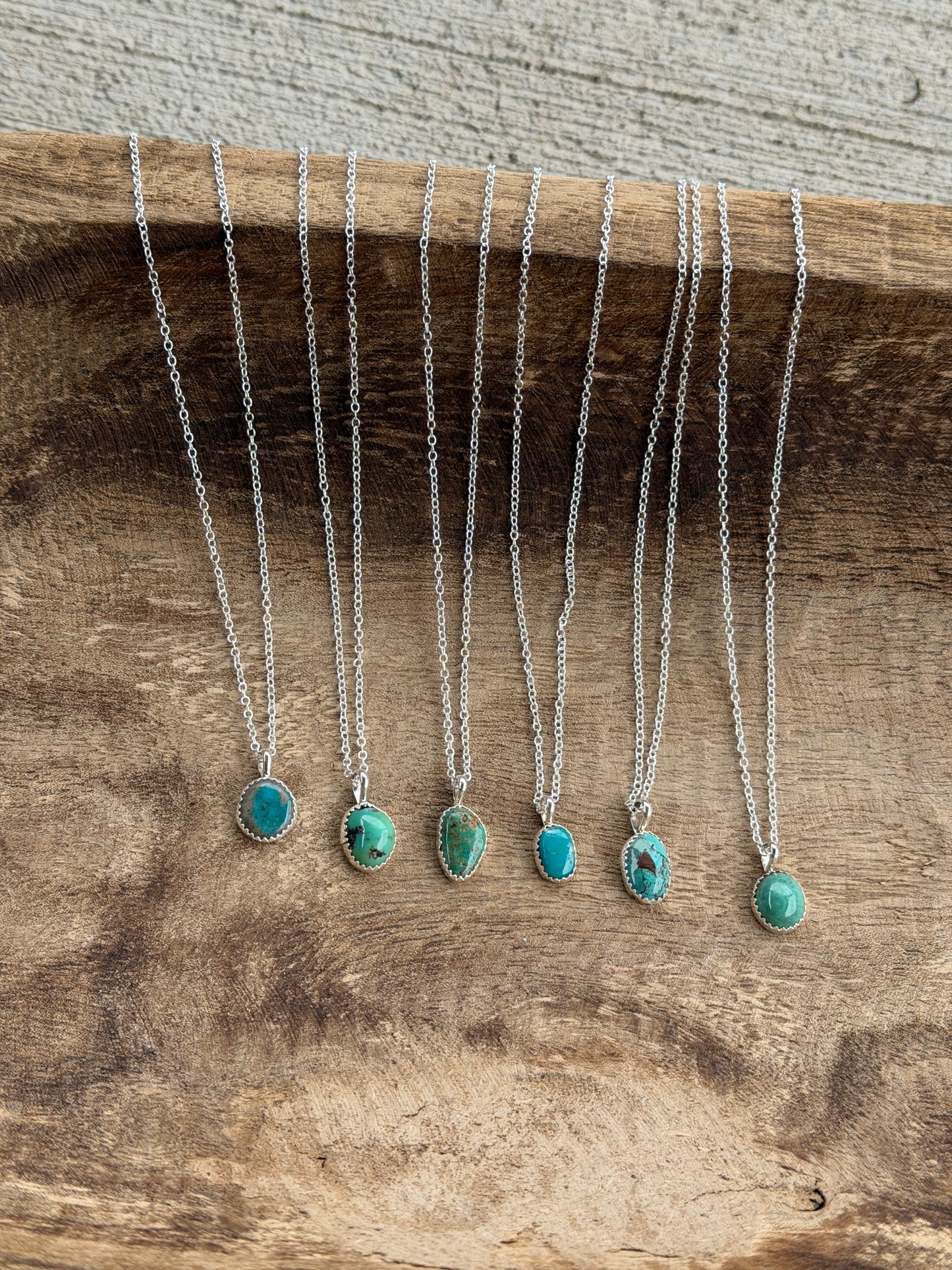 Dainty Kingman Turquoise Pendant Necklace