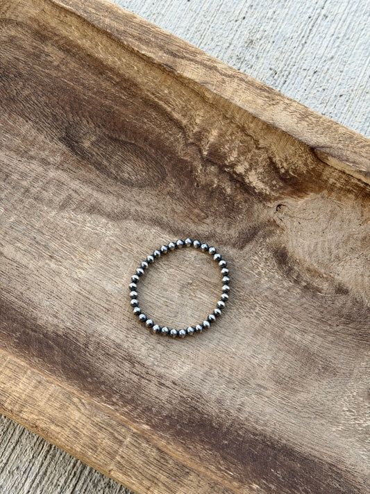 5mm Sterling Pearl Stretchy Bracelet