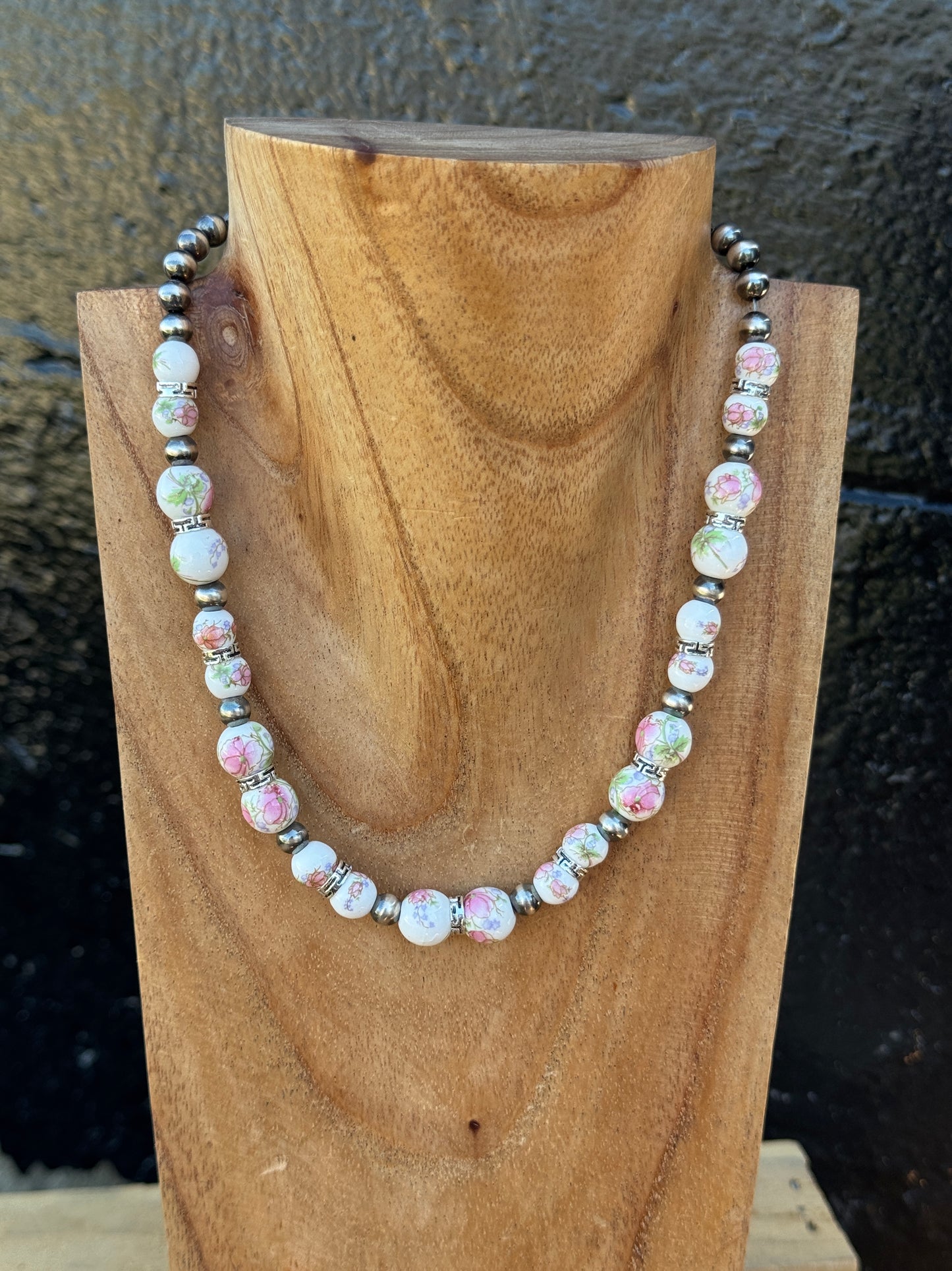 15.5-17" Pink Floral China