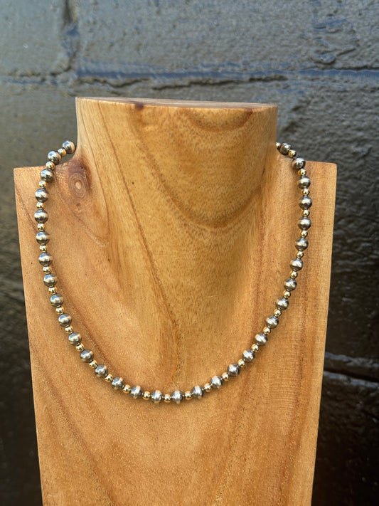 15-16.6" 4mm Gold & 6mm Pearl