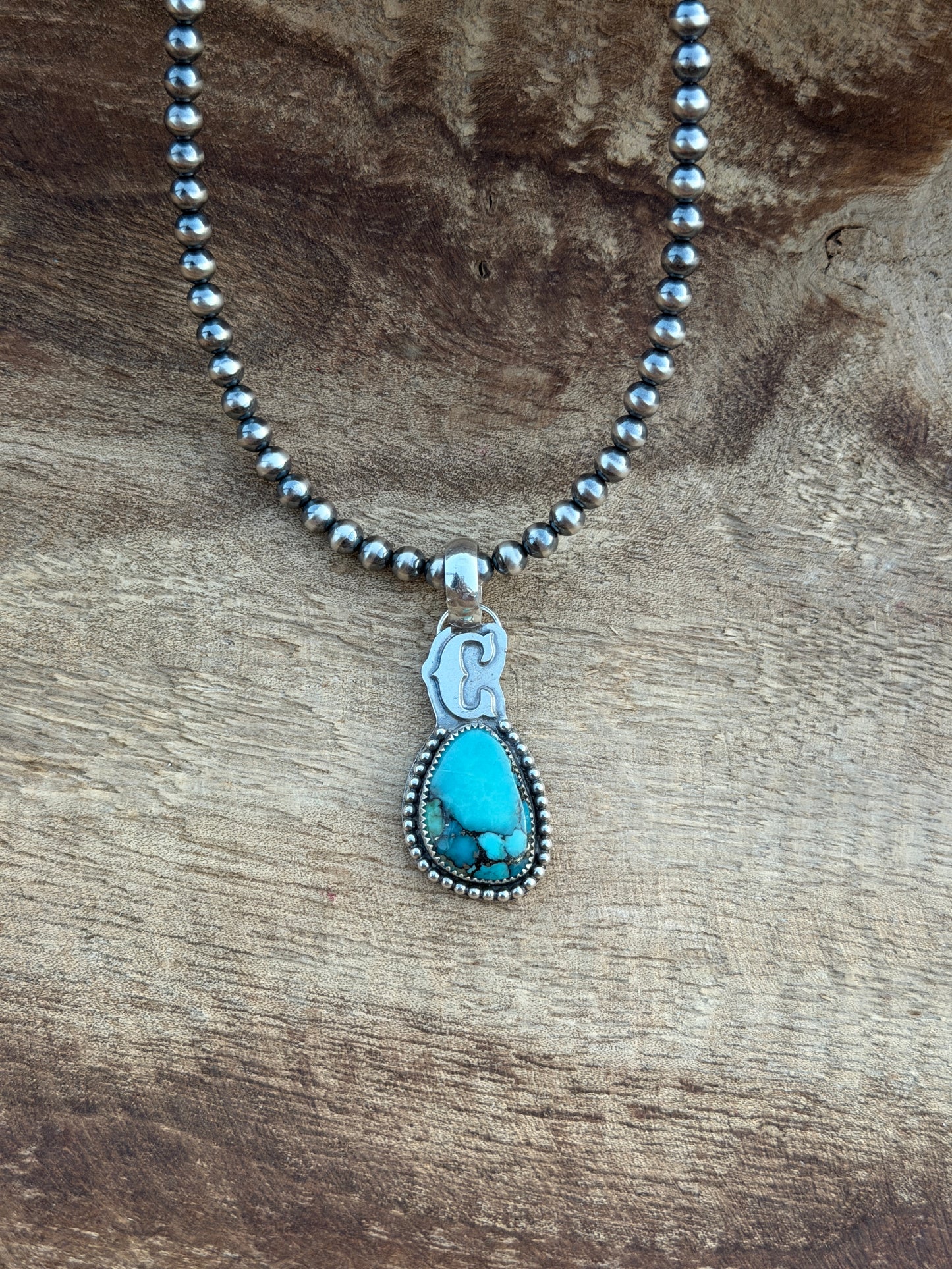Initial "C" Turquoise Pendant
