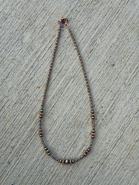 18" 3-8mm Copper & Silver Plated
