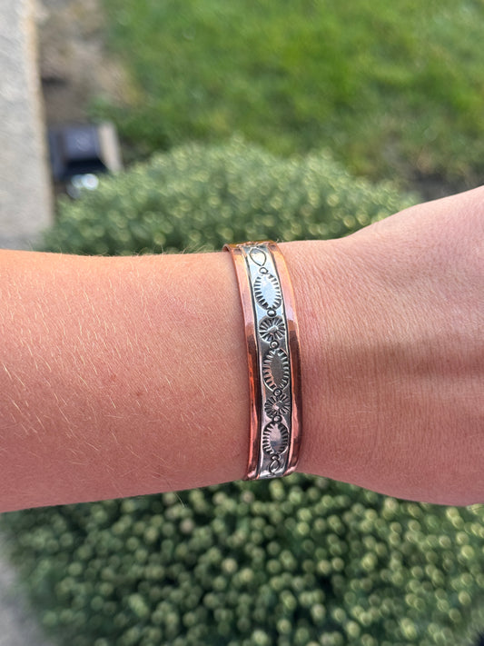Copper Sterling Cuff- Point