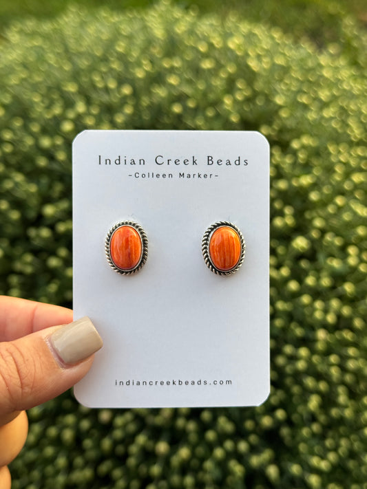 Orange Spiny Earrings