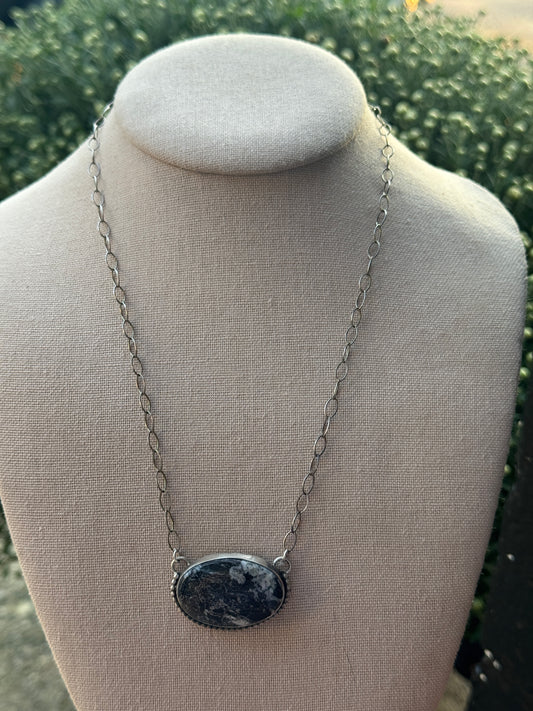 18" White Buffalo Bar Necklace
