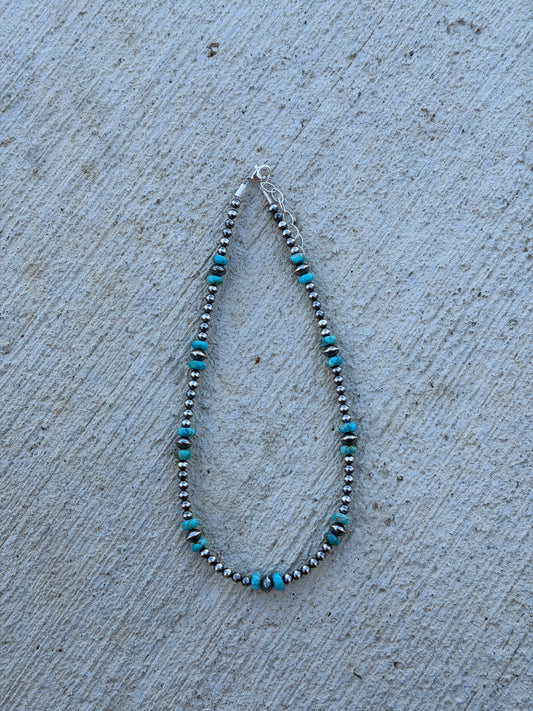 14.5-16" Pearl & Kingman Turquoise