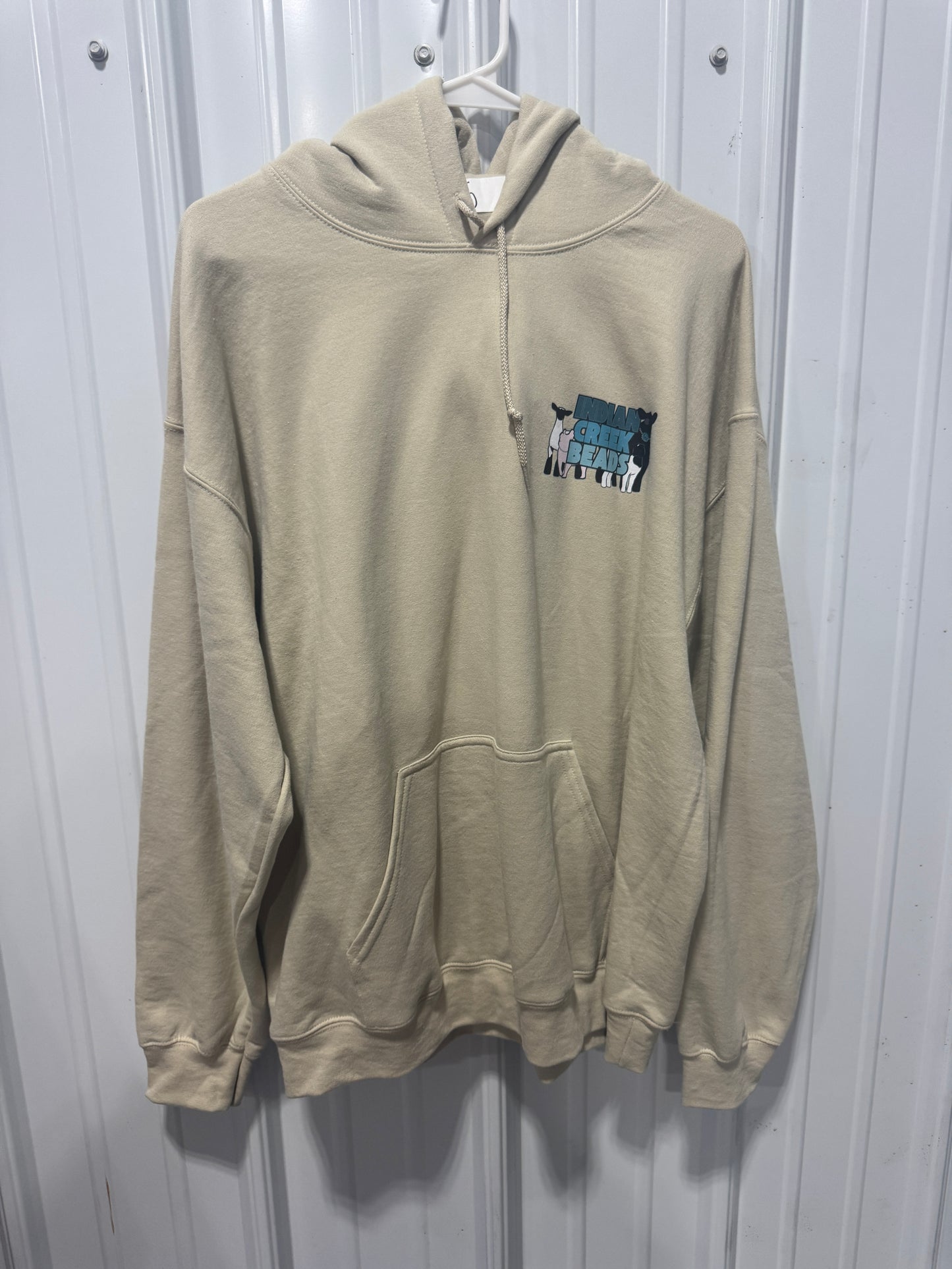 Tan Logo Gildan Hoodie