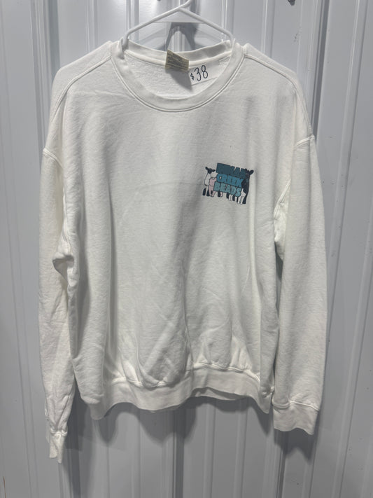 White Logo Comfort Colors Crewneck