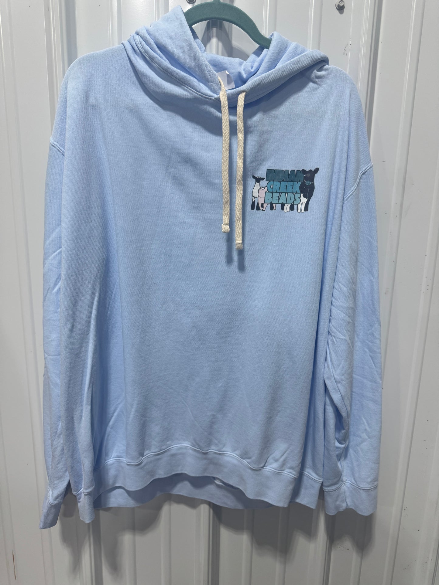 Light Blue Logo Comfort Colors Hoodie
