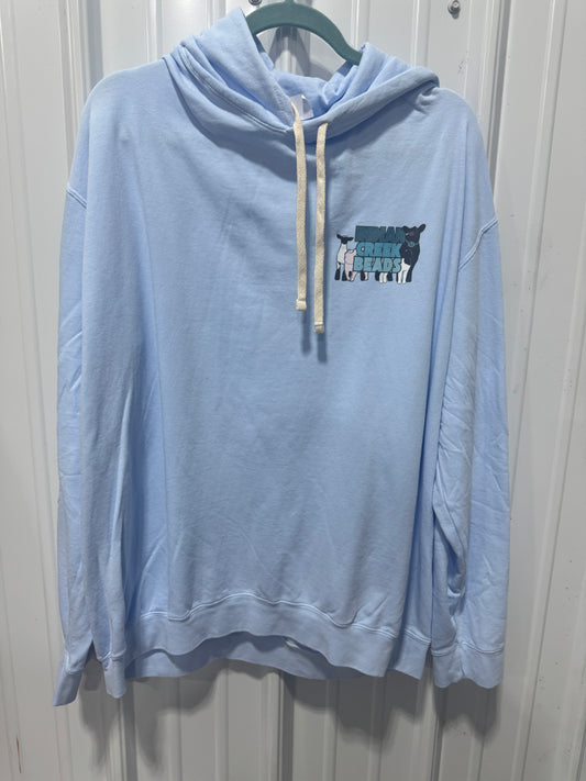 Light Blue Logo Comfort Colors Hoodie